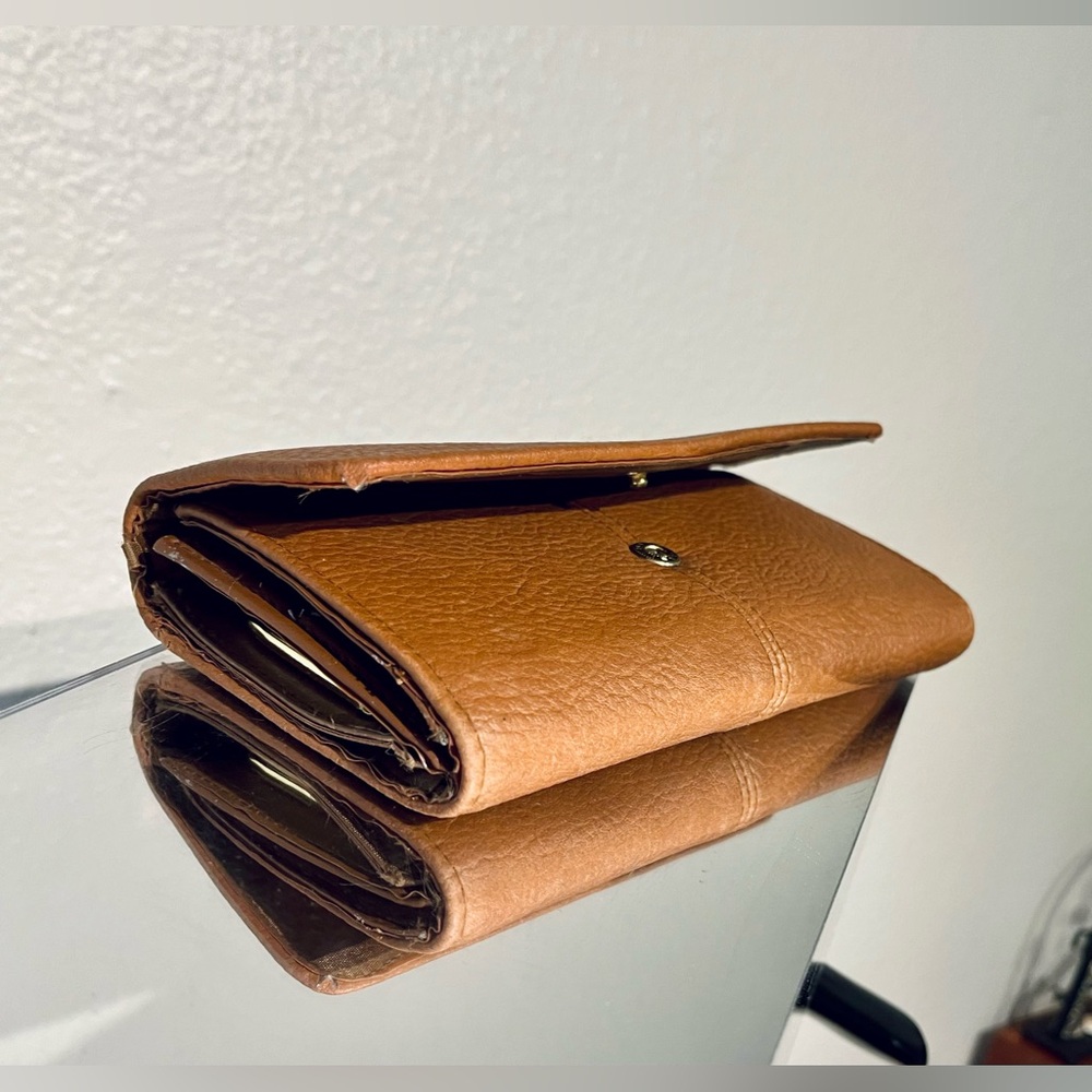 Vintage Large Brown Leather Wallet / Clutch